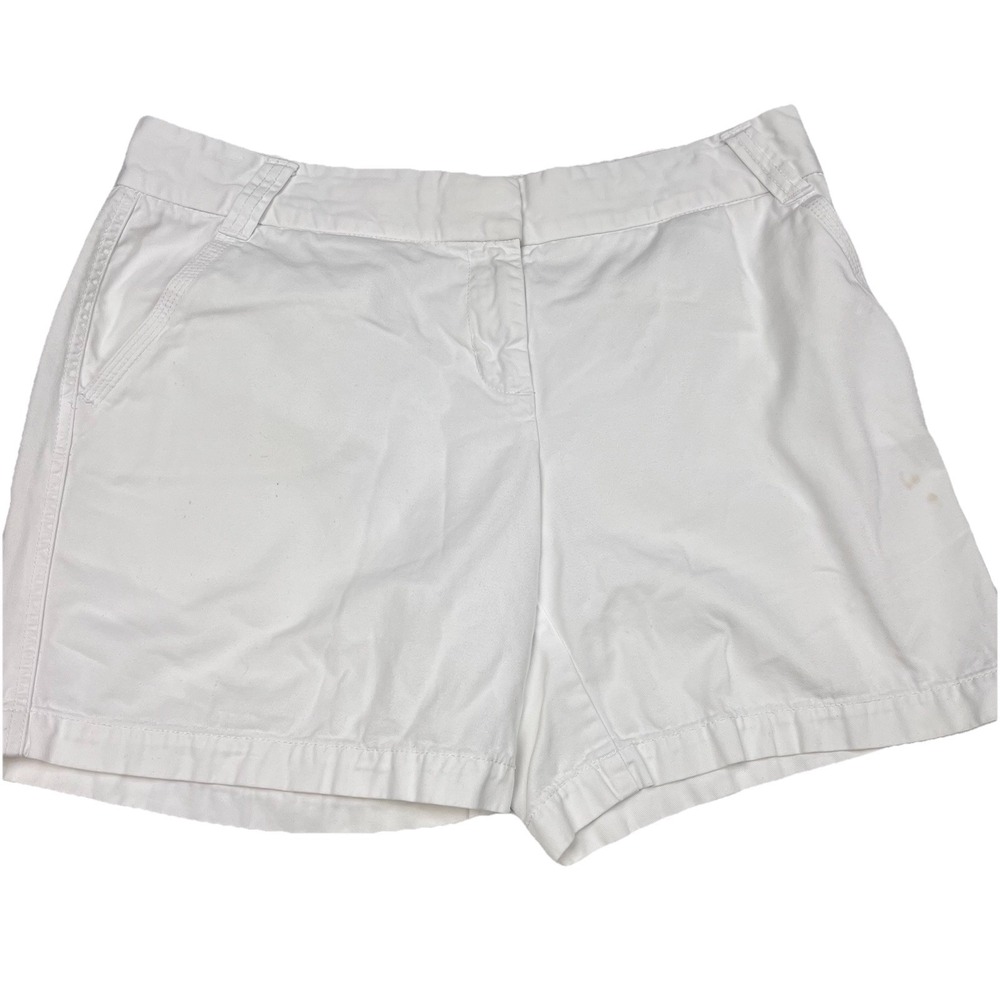 J Crew Shorts Womens 12 City Fit White Cotton Chino Casual Summer Classic 4"